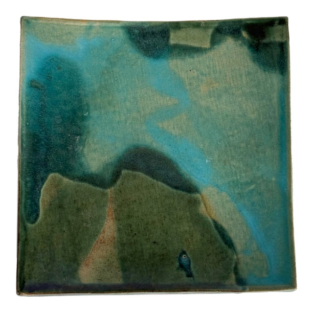 Vintage Stamped Decorative Ceramic Charger For Sale