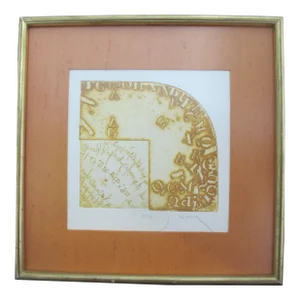 Janez Bernik Yugoslav Framed Signed Aquatint Etching Art Titled A-G