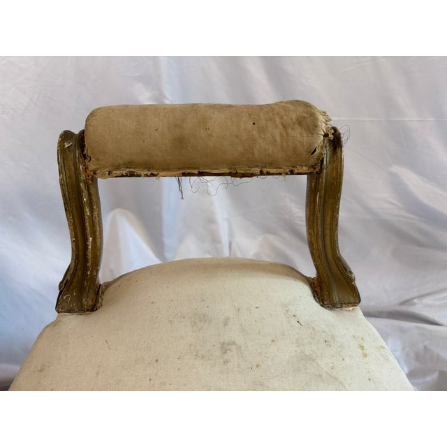 Antique Louis XV Style Giltwood Bench, Original Springs & Horsehair Seat — Ready for Reupholstery For Sale In New York - Image 6 of 9
