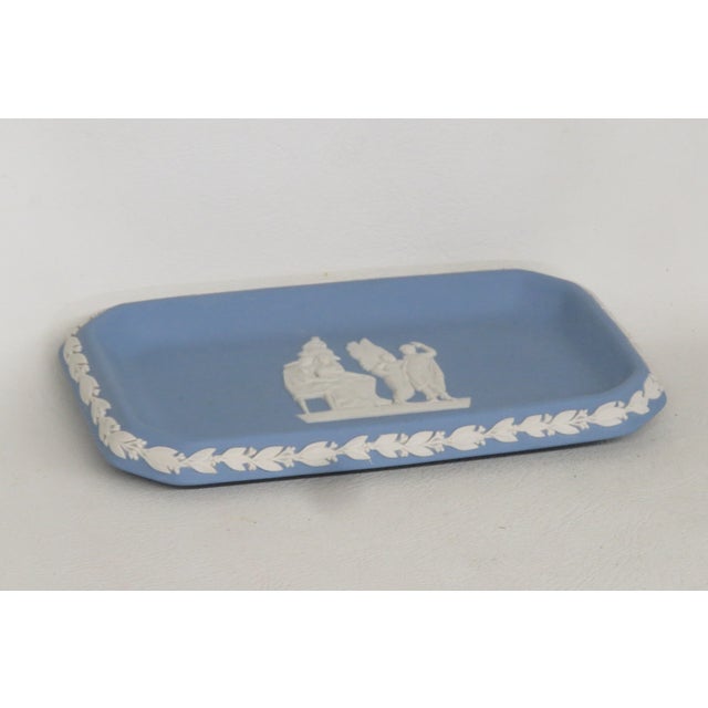 Wedgwood Jasperware Blue Tray Rectangular Trinket Pin Dish Plate British 4683b For Sale - Image 10 of 14
