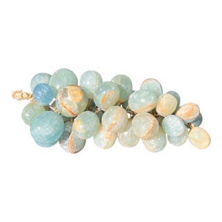 Mid-Century Italian Onyx Grapes – Blue-Green Stone Fruit For Sale