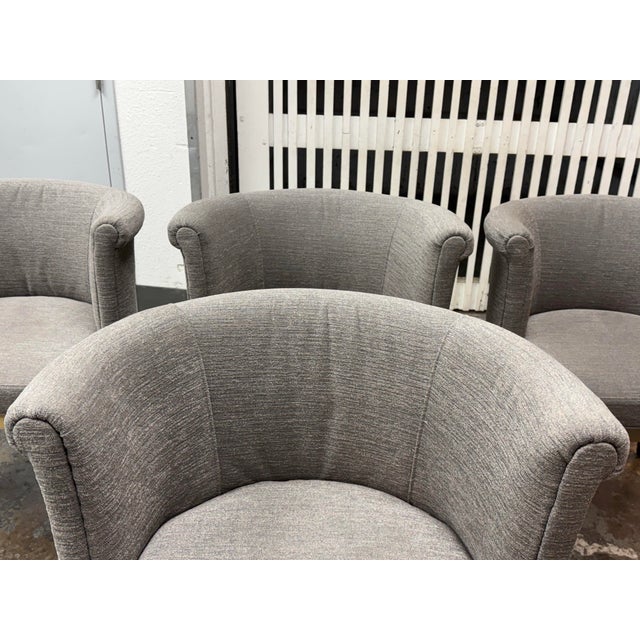 Greige Century Furniture Camille Brass Dining Arm Chairs, Set of Four For Sale - Image 8 of 15