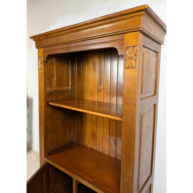 Spanish Oak Rustic Wood Cabinet, 1940s For Sale - Image 6 of 11