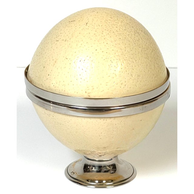 Anthony Redmile London (Attributed) Silver & Gilt Mounted Circular Eggshell Table Box A striking example of late 20th-...