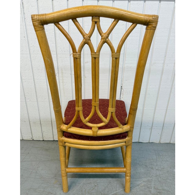 Vintage Faux Bamboo Rattan Dining Chairs - Set of 8 For Sale - Image 9 of 9