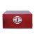 Oriental Round Hardware Red Rectangular Container Box Medium For Sale