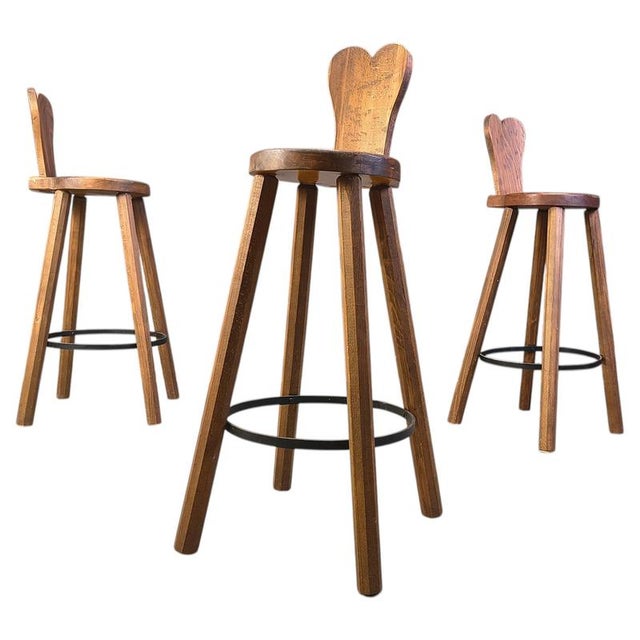 Vintage Brutalist Bar Stools, 1960s, Set of 3 For Sale - Image 12 of 12