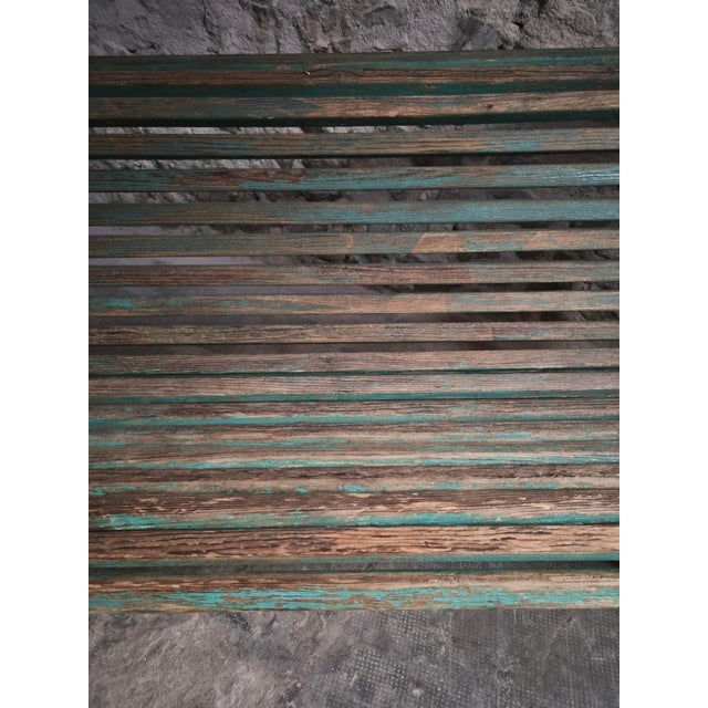 French Garden Bench in Wood and Iron, 1950s For Sale - Image 13 of 18