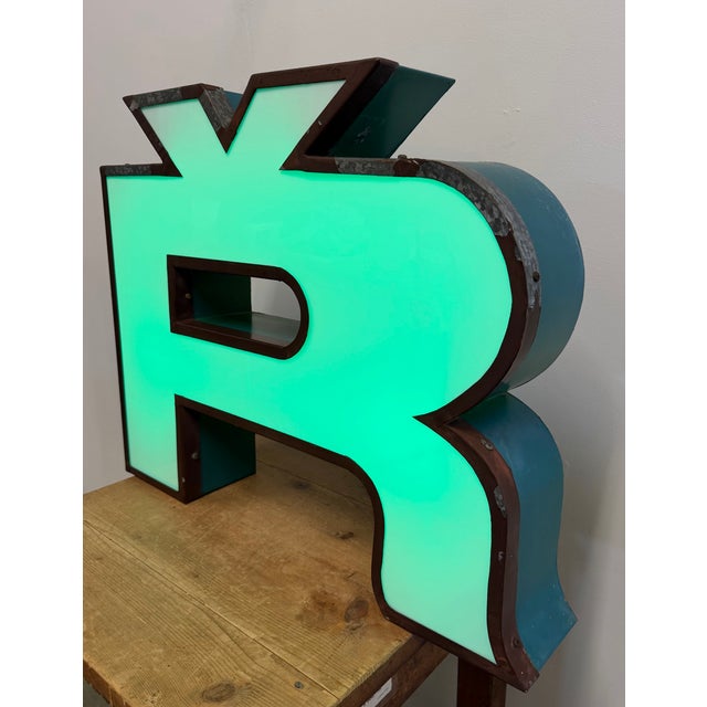 Large Vintage Illuminated Advertising Letter Ř, 1960s For Sale - Image 15 of 18