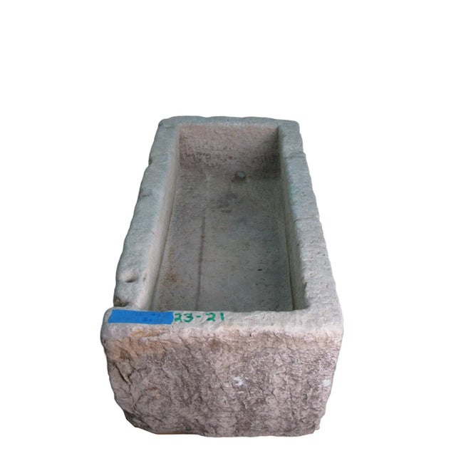 Chinese 54" Inch Long Hand Chiseled Stone Trough 21 For Sale - Image 3 of 8
