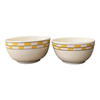 Vintage Mid-Century Modern Bakelite Ceramic Bowls - Set of 2 For Sale