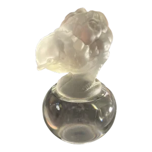 Vintage Cristal Sevres Frosted Glass Baby Chick Paperweight