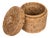 Artifacts Rattan Round Single Tissue Roll Box in Honey Brown For Sale