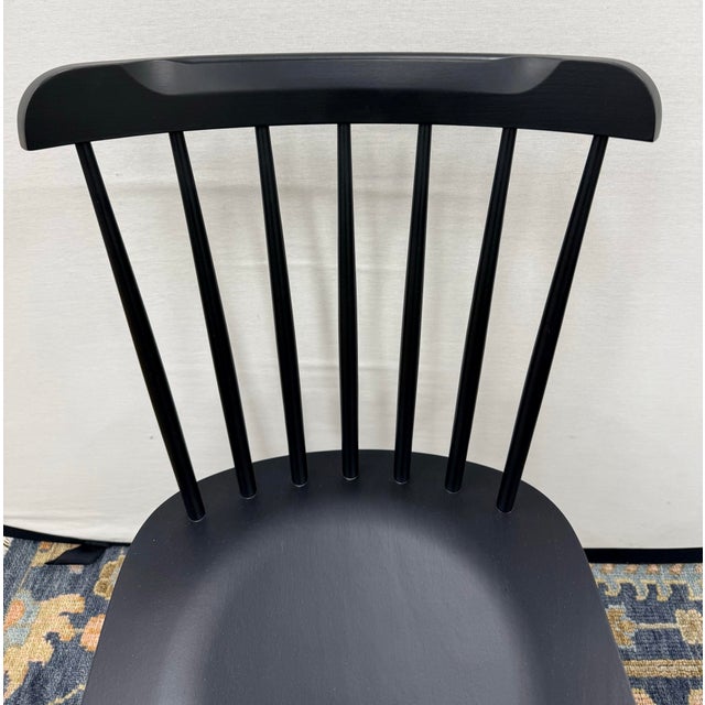 S/4 Williams Sonoma Black Spindle Back Dining Chairs For Sale - Image 4 of 7