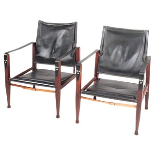 Set of Mid-Century Leather Lounge Chairs by Kaare Klint for Rud. Rasmussen, 1960s For Sale