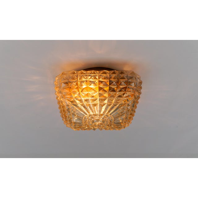 Mid-Century Modern Amber Bubble Glass Flush Mount, 1960s For Sale - Image 8 of 10