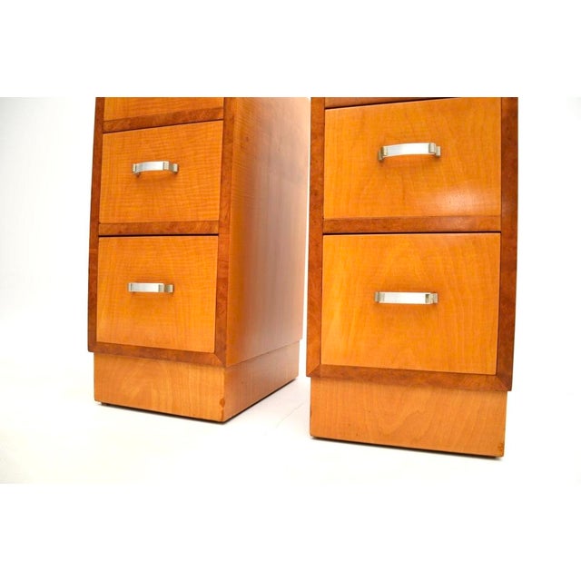 Art Deco Satinwood and Walnut Bedside Chests, 1930s, Set of 2 For Sale - Image 9 of 10