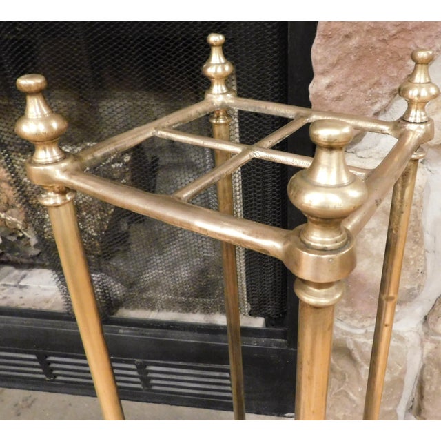 Antique Brass and Cast Iron Umbrella Stand For Sale - Image 4 of 11