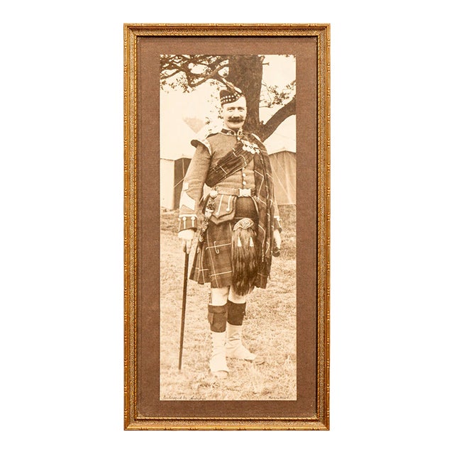 Fantastic Original Liverpool Scottish Regiment Scotland Antique World War I Framed Portrait Man in Uniform Photograph Home Decor For Sale