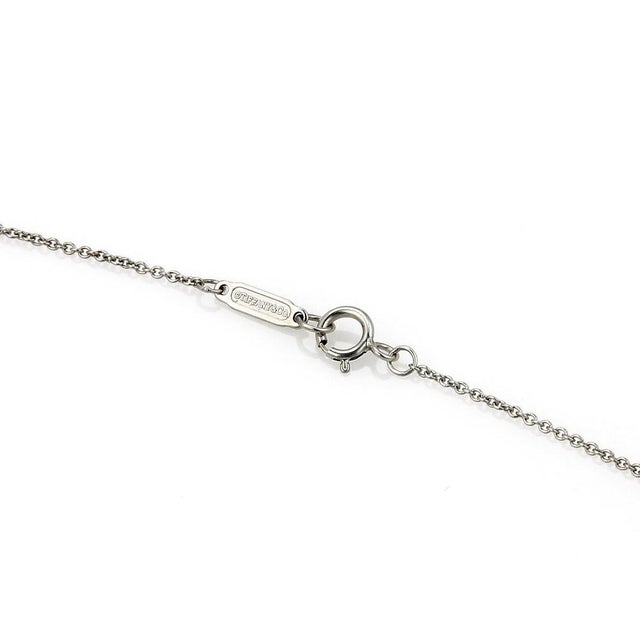 Tiffany and Co. Mid 20th Century Tiffany & Co. Horseshoe Diamond 18k White Gold Pendant Necklace 16" For Sale - Image 4 of 6