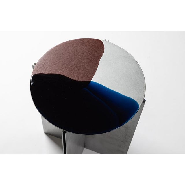 H7 Hand Decorated Metal and Aluminium Side Table by Studio Nyx For Sale - Image 6 of 18