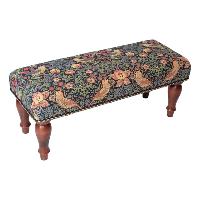 Strawberry Thief Classic Upholstered Stool For Sale
