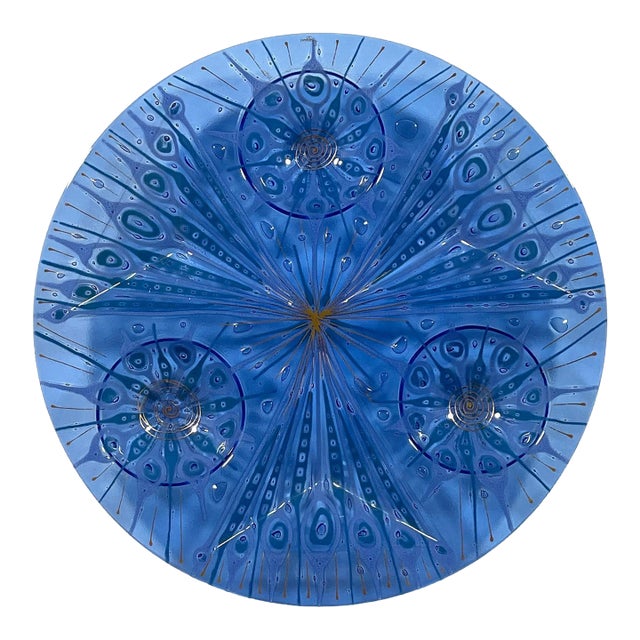 Mid 20th Century Higgins Fused Glass Tidbit Tray For Sale