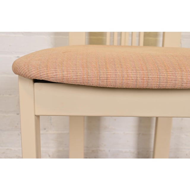 Italian Modern Cream Lacquered High Back Dining Chairs, Set of Six For Sale - Image 9 of 15