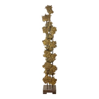 Vintage Brutalist Steel and Brass Sculpture Signed D Larson 2012 For Sale