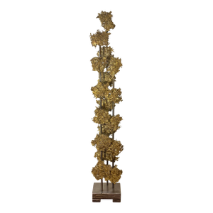 Vintage Brutalist Steel and Brass Sculpture Signed D Larson 2012