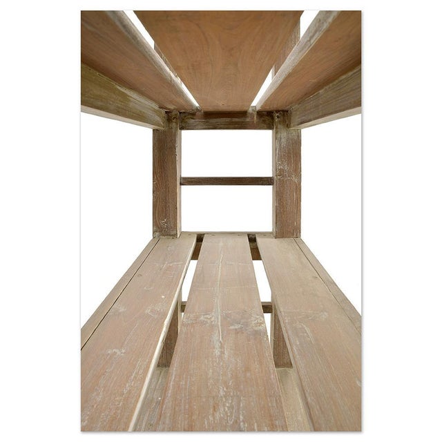 Shelf on Legs in Patinated Wood For Sale - Image 5 of 6