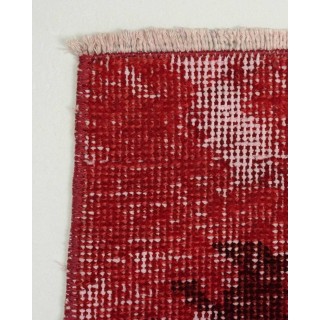 Textile 1970s Vintage Turkish Handmade Wool Cotton Red Runner Rug For Sale - Image 7 of 11