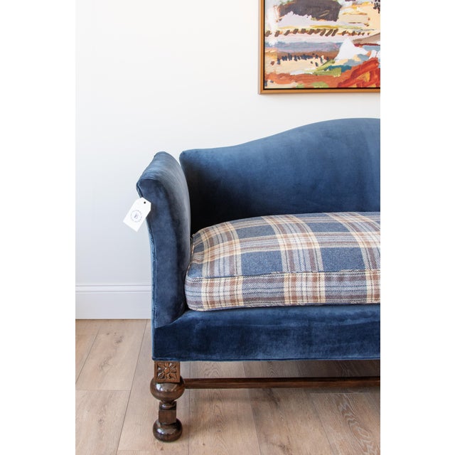 This vintage William & Mary–style loveseat is a beautifully balanced blend of classic form and elevated materials. Newly...