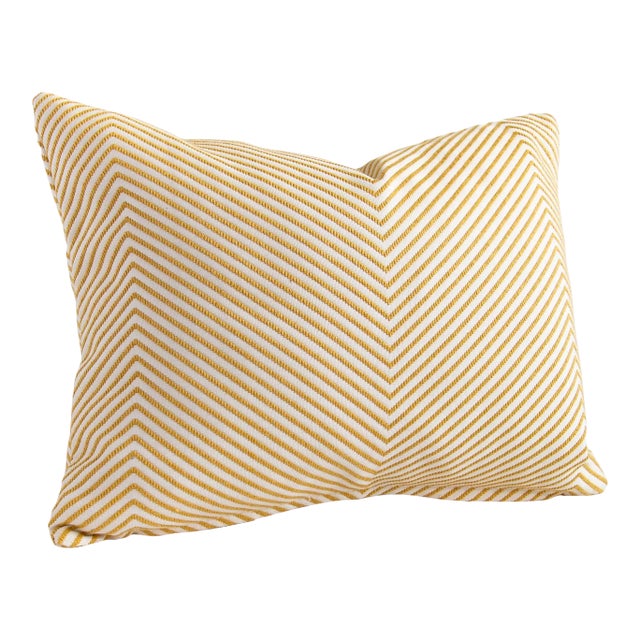 Contemporary Yellow Chevron Pillow For Sale