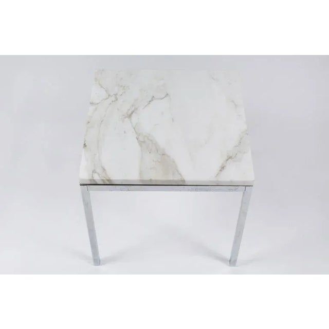 Mid 20th Century American Knoll-Style Chrome and Marble End Table, Circa 1950 For Sale - Image 5 of 9