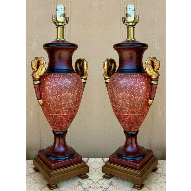 Late 20th Century Neo-Classical Style Table Lamps by Frederick Cooper - Pair For Sale - Image 5 of 9