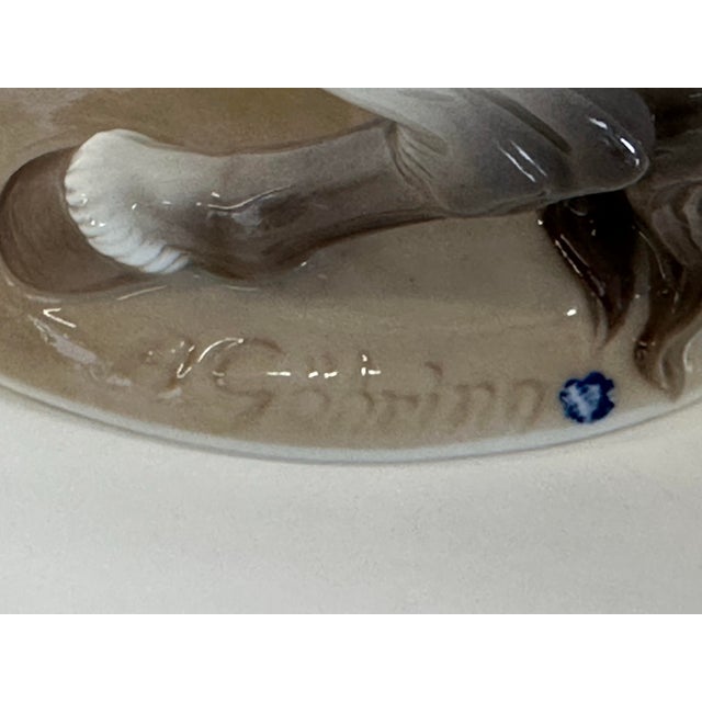 Antique White Vintage Nymphenburg Hand-Painted Porcelain Rearing Stallion Figurine Signed by August Göhring For Sale - Image 8 of 12