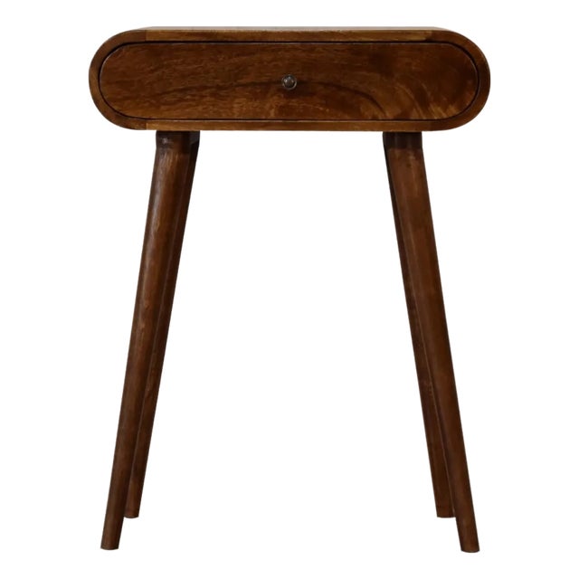 Small Rounded Console Table With Drawers For Sale