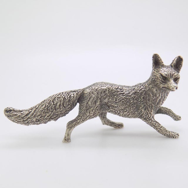 Vintage Italian Handmade Genuine Silver Hunting Fox Figurine, 1960s For Sale - Image 13 of 13