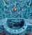 Emerald Teal Handmade Moroccan Mosaic Tile Fountain For Sale In Orlando - Image 6 of 9