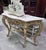Louis XV Rococo Style Carved Giltwood Console Table with Marble Top, 1940s For Sale - Image 4 of 6