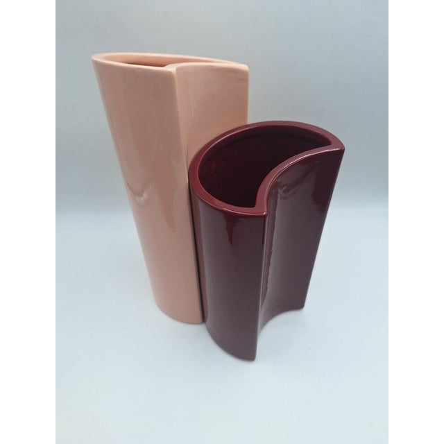 V-Bol Vases in Glazed Clay by Zaven for Zanotta, 1990s, Set of 2, in Flawless conditions. Designed 1990 to 1999 I have...