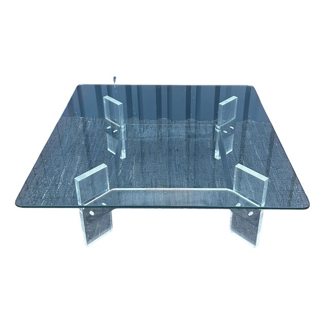 Vintage Table in Glass, 1970 For Sale