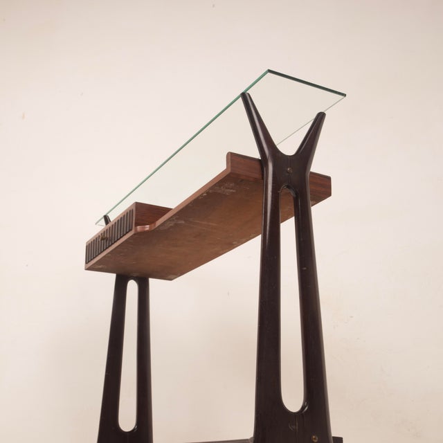 Mid-Century Modern Italian Rosewood Console Table, 1950 For Sale - Image 9 of 18