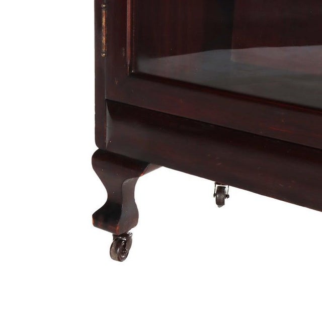 Antique Arts & Crafts Mahogany 2-Door Bookcase C1920 For Sale - Image 10 of 14