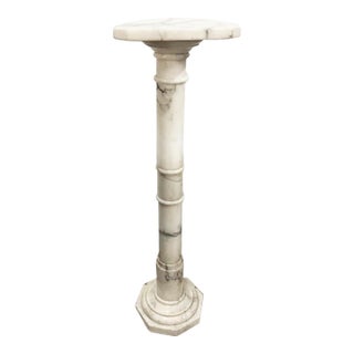 Antique French Carrara Marble Pedestal For Sale