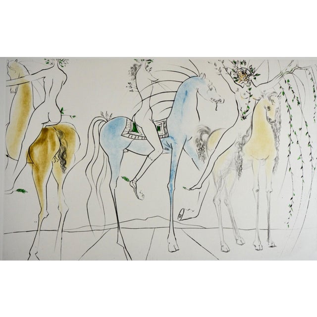 Surrealism Dali Hamadryades Mimetiques Arborescentes H/Sig Etching Dali Archives Certified For Sale - Image 3 of 7