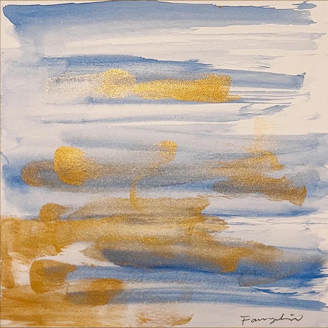Watercolor Painting "The Touch of Ocean No.5" by Fanyu Lin For Sale - Image 4 of 4