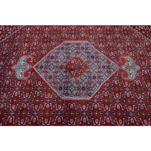 Antique Bidjar Handmade Burgundy Geometric Wool Rug For Sale - Image 12 of 13