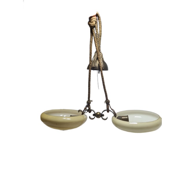 Metal Vintage Art Deco Style Pendant Light, Poland, 1970s For Sale - Image 7 of 8